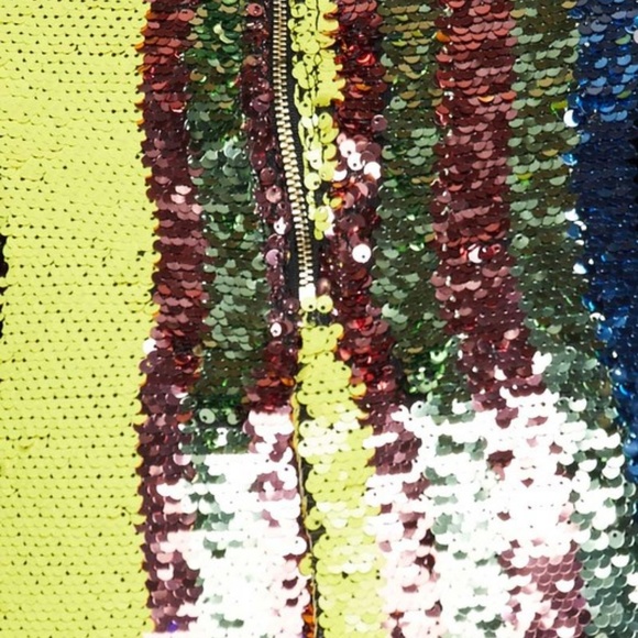 DRESS MINI PARTY NIGHT SEQUINS STRIPES MINI DRESS - Picture 4 of 4